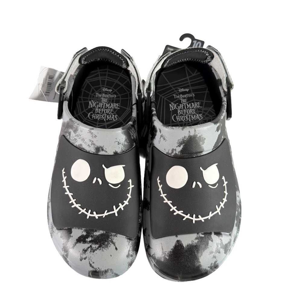 Disney Nightmare Before Christmas Jack Skellington Clogs Mens 10 Gray New
